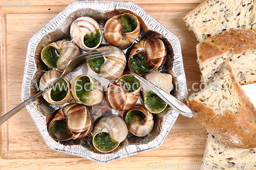 Image of snails as french gourmet food