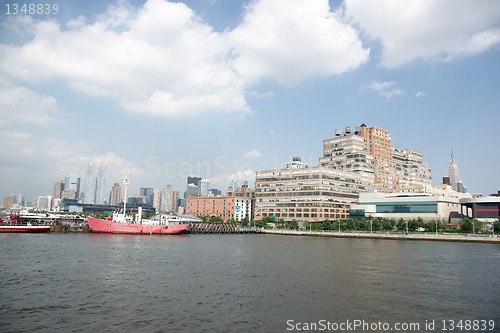 Image of new york pier on hudson river