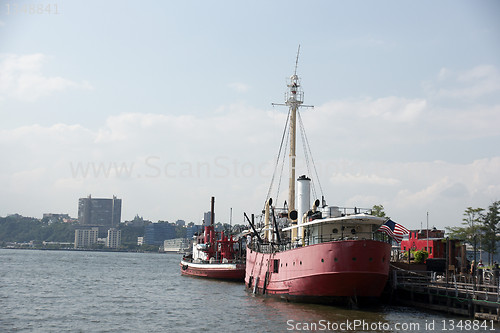 Image of new york pier on hudson river