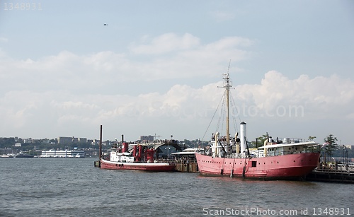 Image of new york pier on hudson river