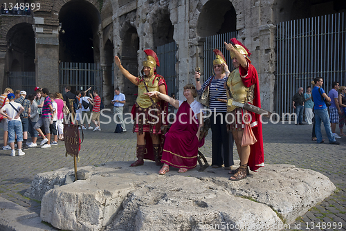 Image of Tourists and soldiers