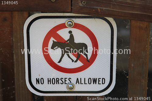 Image of No Horses on Lawn Sign