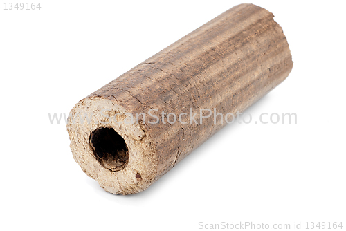 Image of briquettes firewood  isolation  on white