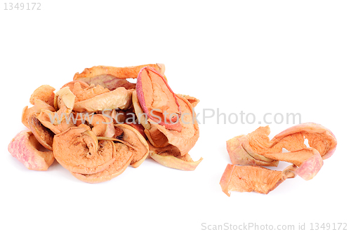 Image of Slices of dried apple isolated on white 