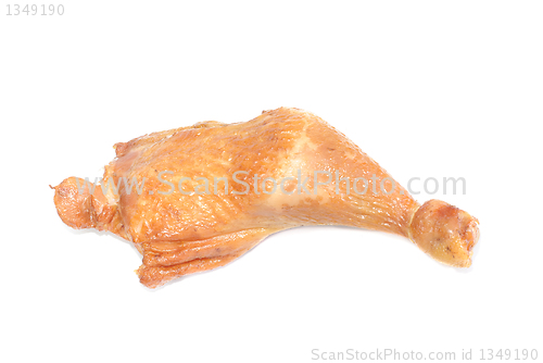 Image of chicken leg on a white background 