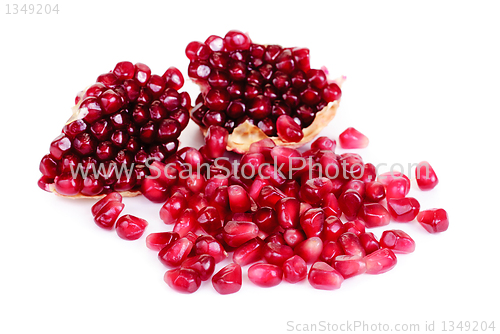 Image of pomegranate isolated on white background 