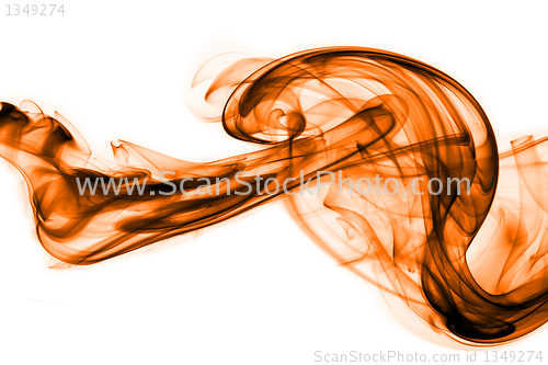 Image of Orange smoke in white background