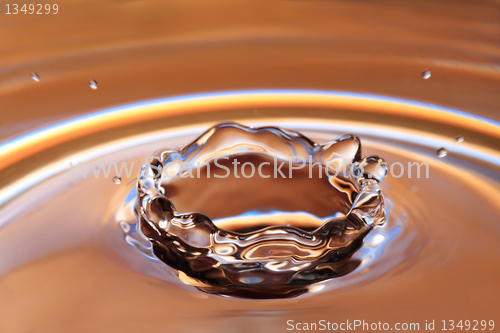 Image of Yellow Water Drop Splashing with Waves