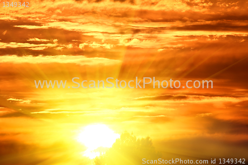 Image of dramatic sunset sky