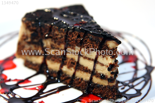 Image of Close up of chocolate cake