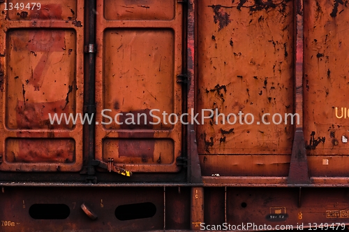 Image of Rusty metal texture with doors