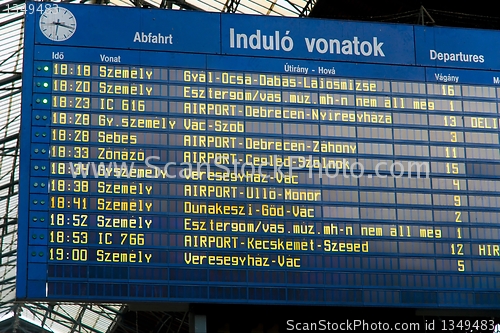 Image of Departure table in a european transport station