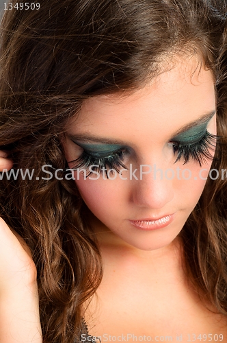 Image of Attractive young model with pretty makeup