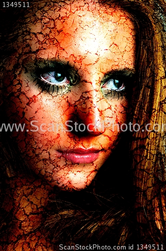 Image of Autumnal colors on a beautiful young woman