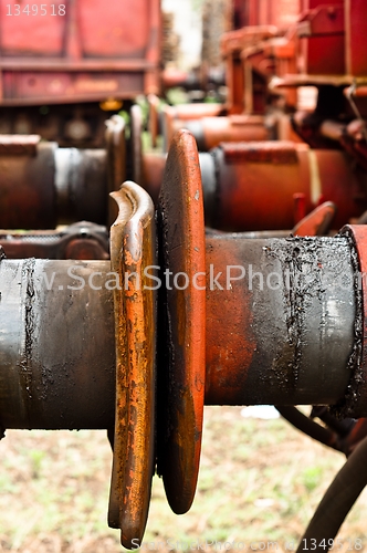 Image of Train connector with blurry background