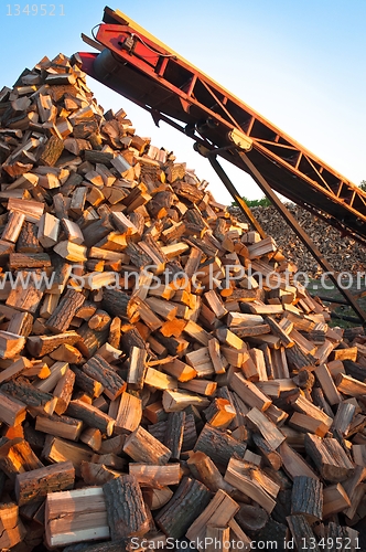 Image of Chopped fire wood ready to be stacked for winter