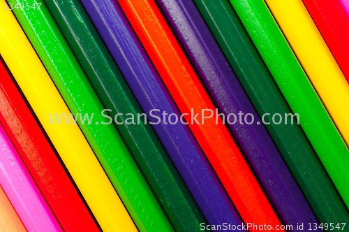 Image of Texture of colored pencils in many colors