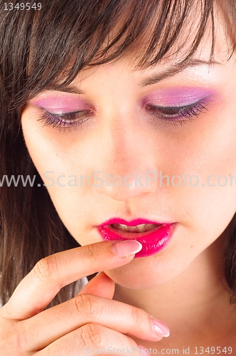 Image of Portrait of a young woman with great makeup