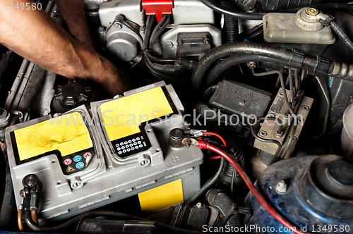 Image of Worker repairing car