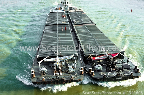 Image of Angle shot of an oil tanker 