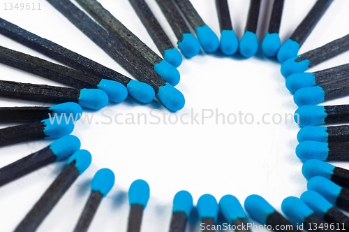 Image of Matches on white in the shape of a heart