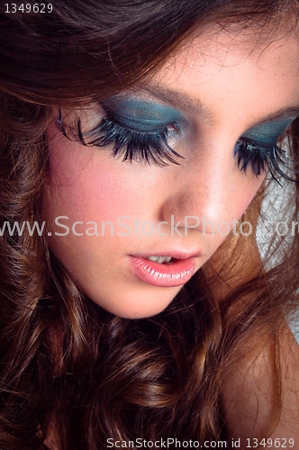 Image of Autumnal makeup on beautiful young model
