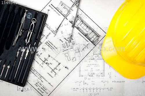 Image of Plan of a house with a lot of accessories