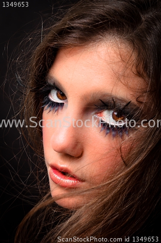 Image of Extreme makeup on a fashion model