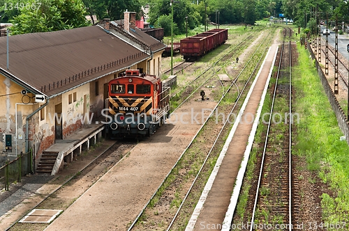 Image of Old train parking at station