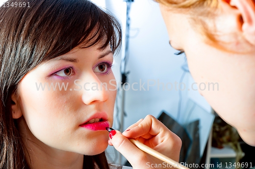 Image of Model is getting prepared in the studio