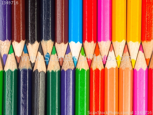 Image of Colorful pencils closeup macro shot