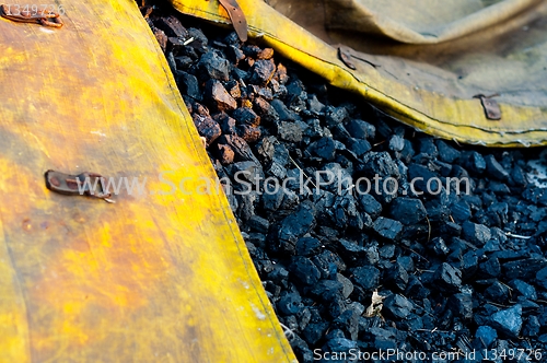 Image of Black coal in yellow bag