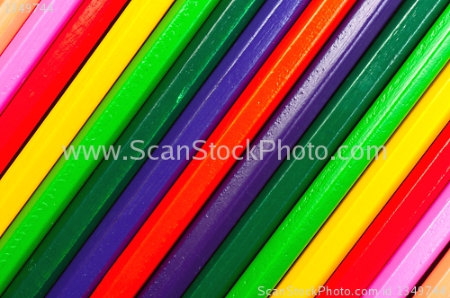 Image of Texture of colored pencils in many colors