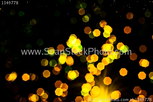Image of Abstract out of focus lights on dark background