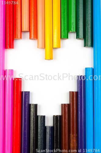 Image of Concept of love shaped with pencils