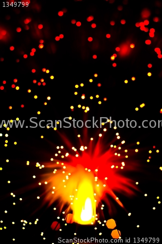 Image of Abstract lights against dark background