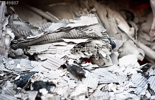 Image of Paper burning in recycle center