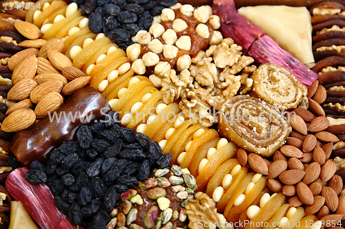 Image of Mix of dry fruits and desserts