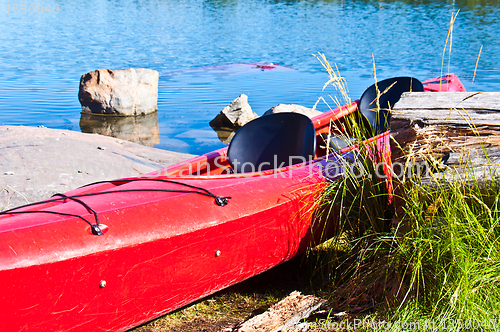 Image of Colorful canoes