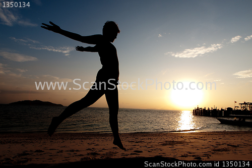 Image of Jumping on the beach
