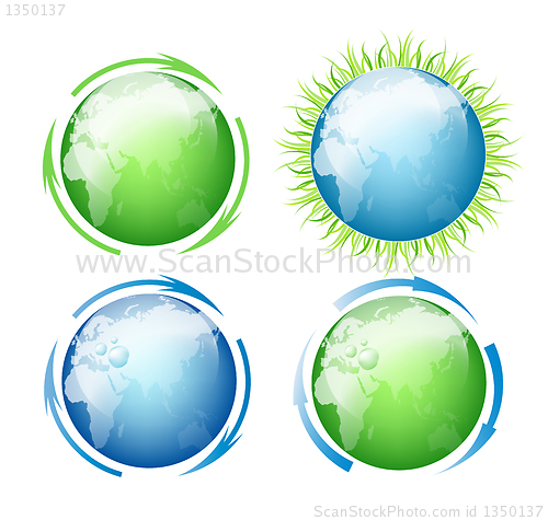 Image of Set of vector globes