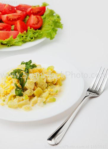 Image of Fried zucchini with eggs