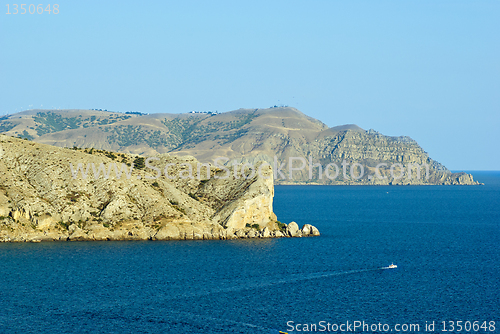 Image of Alchak cape and Meganom cape. Black sea. Crimea. Ukraine