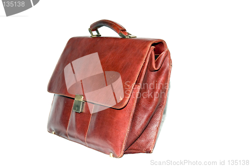 Image of Old briefcase isolated on white