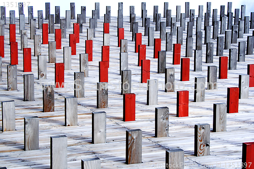 Image of Pieces of wood planks appear from flooring