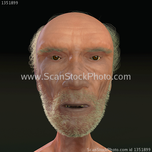 Image of Men 3D face wiew on black background