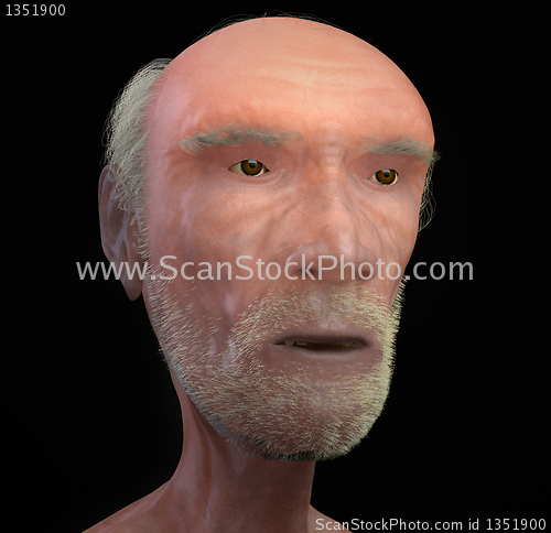 Image of Men 3D face wiew on black background