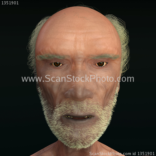 Image of Men 3D face wiew on black background