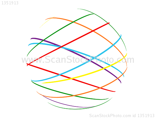 Image of abstract sphere from multi-colored lines
