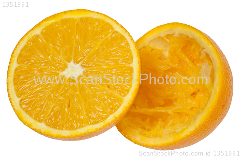 Image of Orange in halves